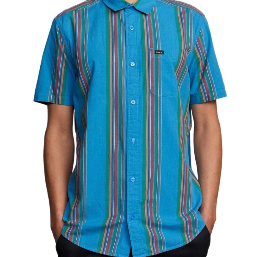 RVCA EL ROSARIO STRIPE button down shirt Small BNWT